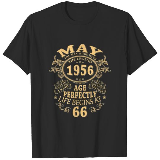 Mens May 1956 The Man Myth Legend 66 Year Old Birt T-shirt