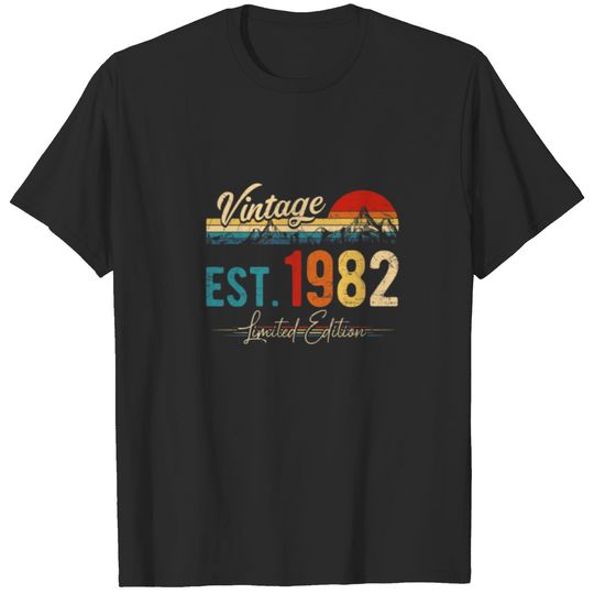 Vintage 1982 Retro 40 Years Of Being Awesome 40Th T-shirt