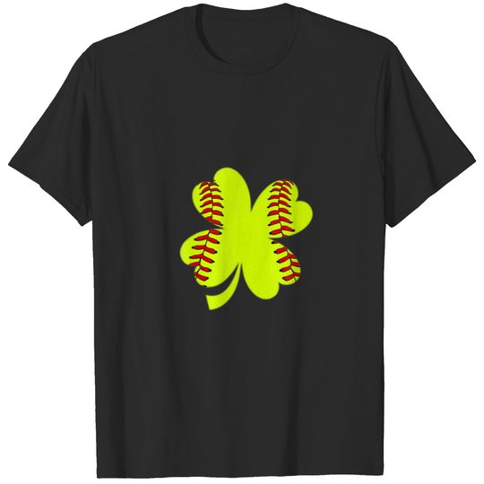Softball Shamrock St Patrick's Day Leprechaun Iris T-shirt