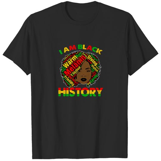 Womens Retro Vintage Women I Am Black History Prid T-shirt