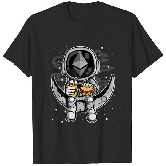 Astronaut Fastfood Ethereum ETH Coin To The Moon C T-shirt