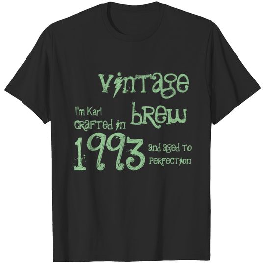 21st Birthday Gift 1993 Vintage Brew Navy Green T-shirt