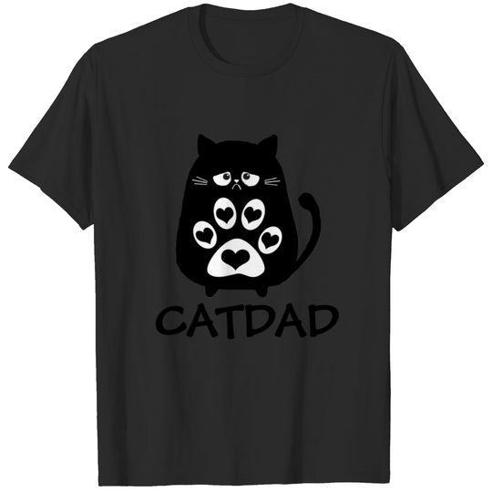 Meowy Black Cat Dad T-shirt