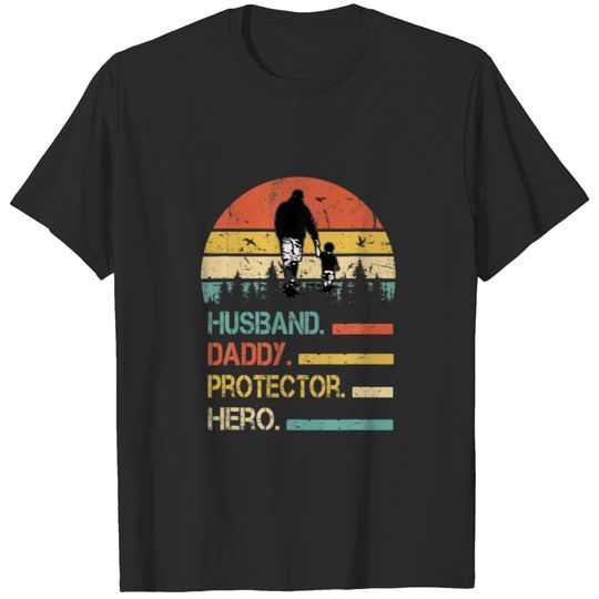 Husband Daddy Protector Hero Father's Day Gift For T-shirt