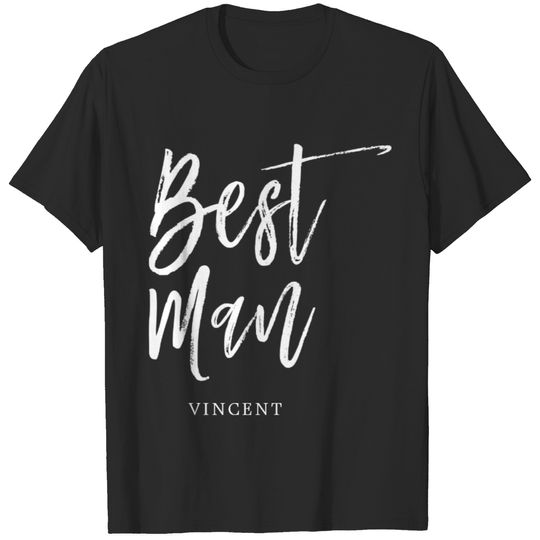 Best Man | Script Style Custom Name Wedding T-shirt
