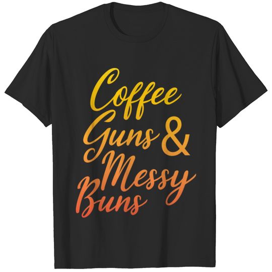 Coffee, Guns, & Messy Buns. Women's Flowy Muscle T-shirt