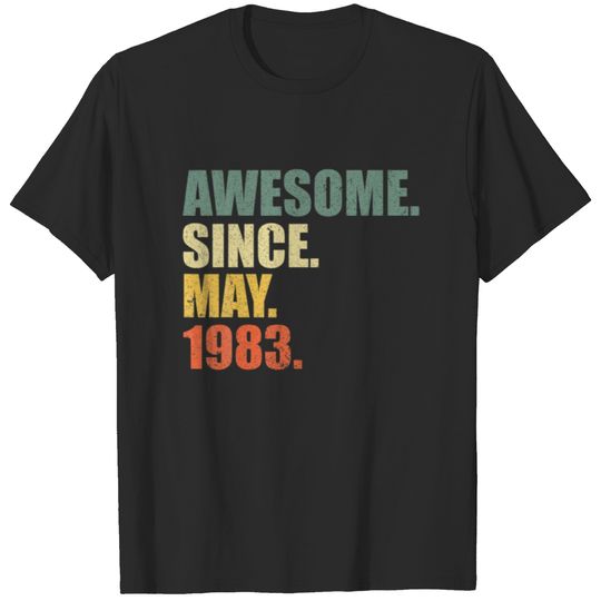 Awesome Since May 1983 Vintage 36Th Birthday Gift T-shirt