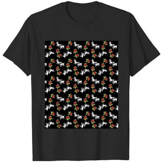 lamb pattern black T-shirt