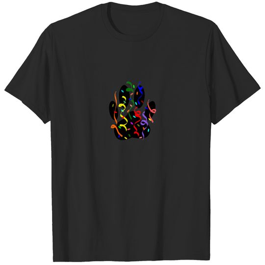 Dog Paw Print With Confetti And Streamer T-shirt