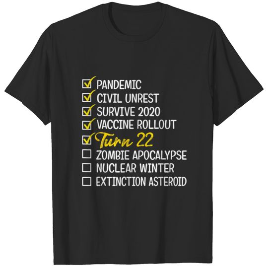 Funny 22St Birthday Gift 22 Years Old Quarantine 2 T-shirt