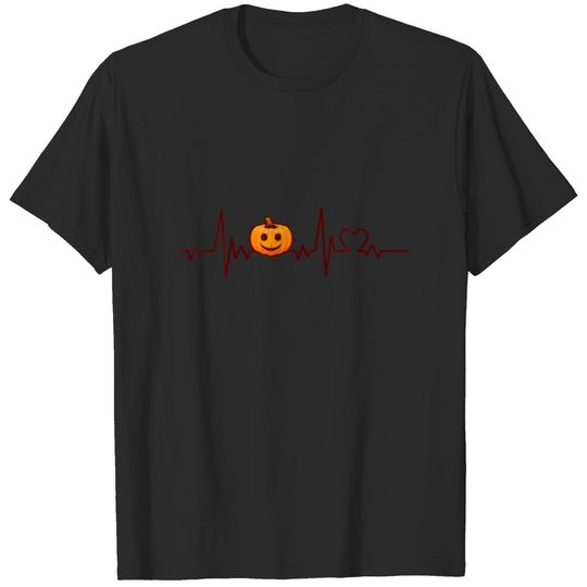 Happy Halloween Heartbeat - Heartbeat Pulse Pumpki T-shirt