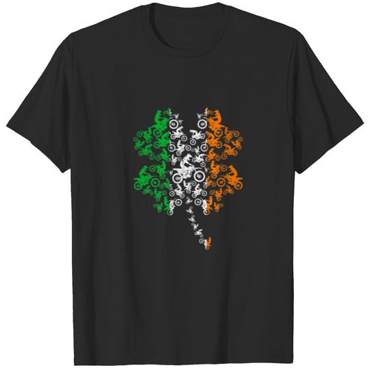 Retro St Patricks Day Irish Motocross Shamrock Spo T-shirt