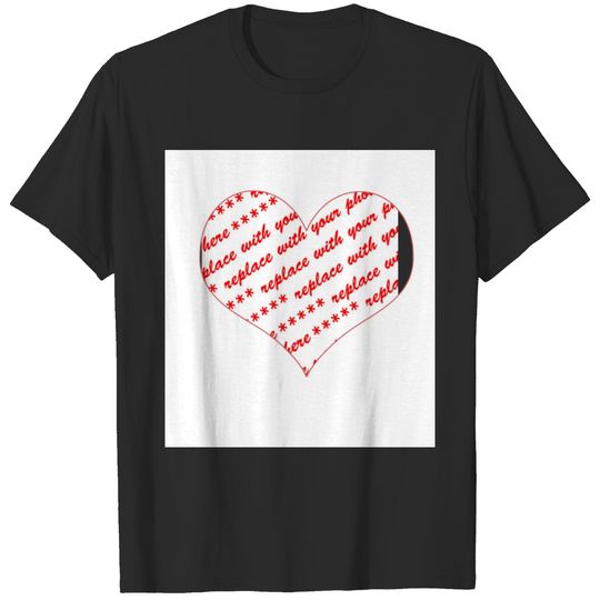 Basic White Heart Shaped Photo Frame T-shirt