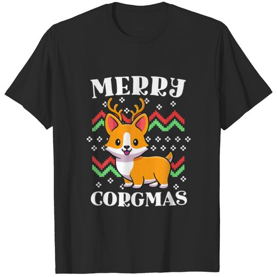 Merry Corgmas Ugly Corgi Christmas Nerdy Xmas Paja T-shirt