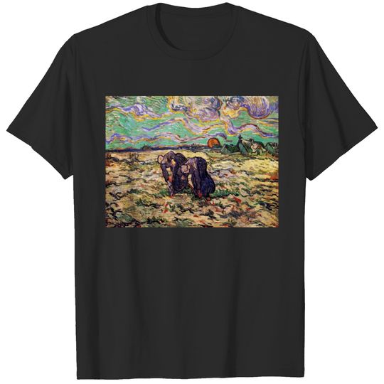 Vincent Van Gogh - Two Peasant Women - Fine Art T-shirt