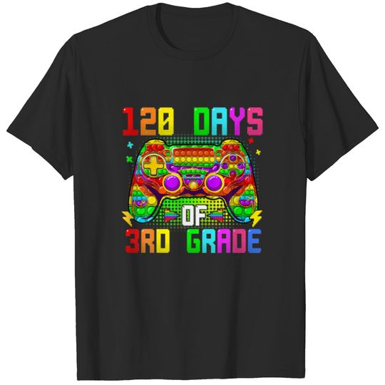 Happy 120 Days Of 3Rd Grade Video Game Pop It Happ T-shirt