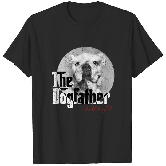 Mens The Dogfather | Pitbull Dad Dog Tee| Father's T-shirt