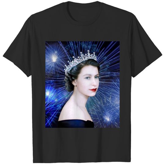 QUEEN ELIZABETH II WITH FIREWORKS  PLUS SIZE T-shirt