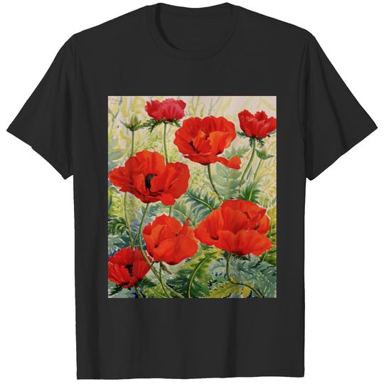 Large Red Poppies T-shirt