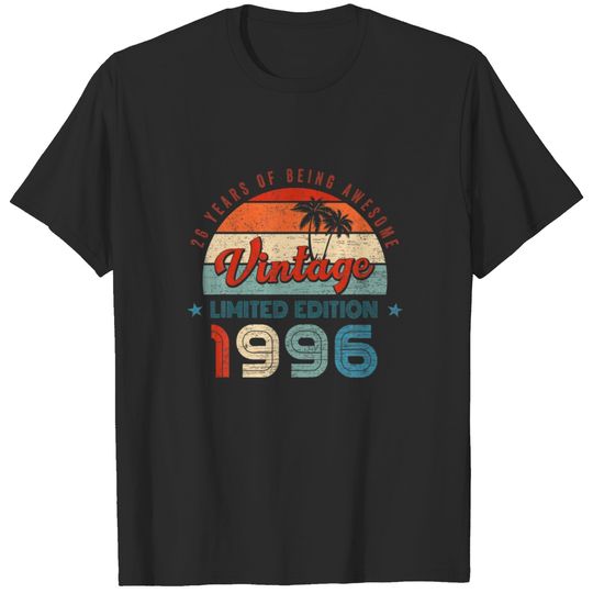 26 Year Old Birthday Gifts Vintage 1996 Limited Ed T-shirt