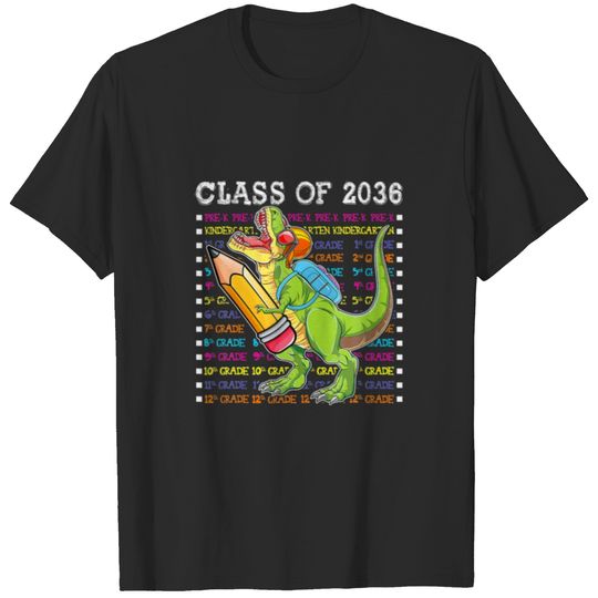 Class Of 2036 Dinosaur Kindergarten First Day Of S T-shirt