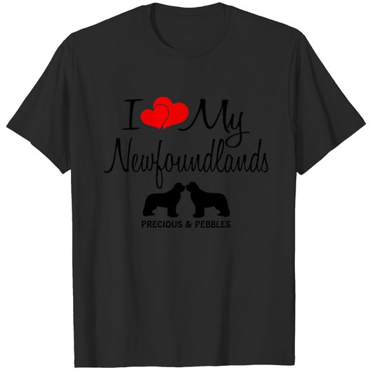 I Love My Two Newfoundland Dogs T-shirt