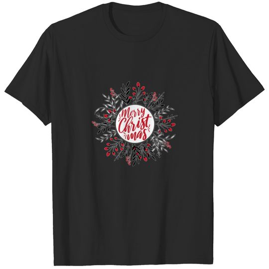 Merry Christmas Wreath, Winter And Christmas Holid T-shirt