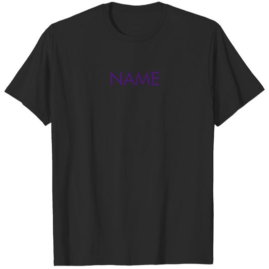 Customize with name, text minimalist purple letter T-shirt