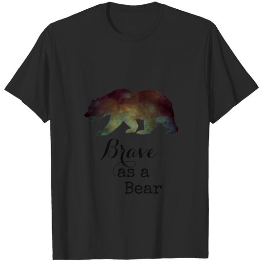 Brave as a Bear Watercolor Typography T-shirt