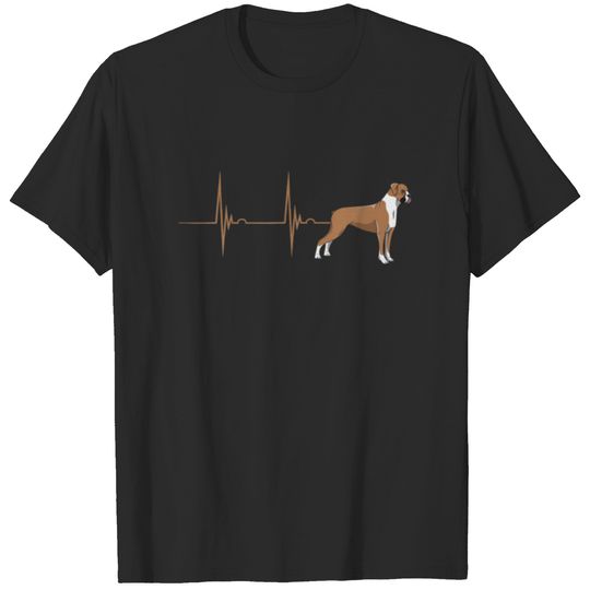 Boxer Dog Heartbeat EKG Pulse Boxer Dog Breeder Pe T-shirt