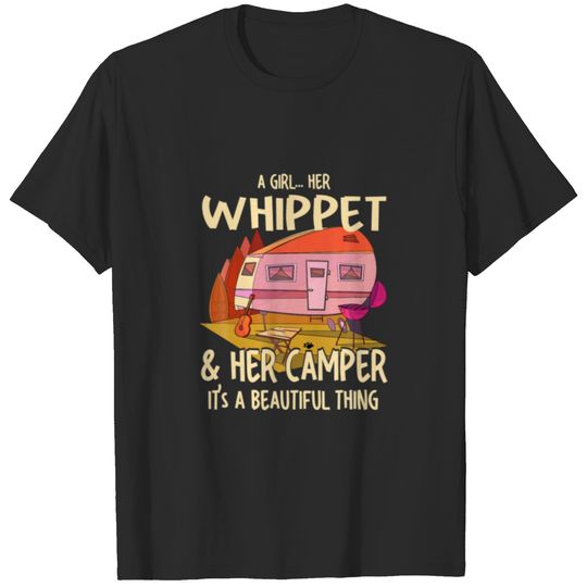 A Girl Her Whippet And Her Camper Snap Dog Dog Lov T-shirt