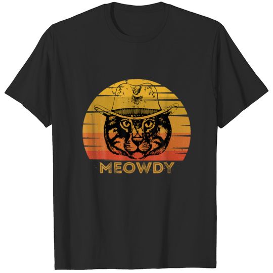 Meowdy - Funny Mashup Between Meow And Howdy - Cat T-shirt