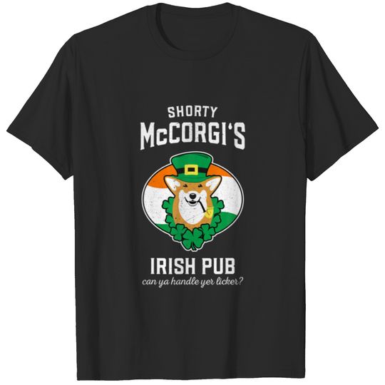 Irish Corgi Vintage Funny St Patricks Day Drinking T-shirt
