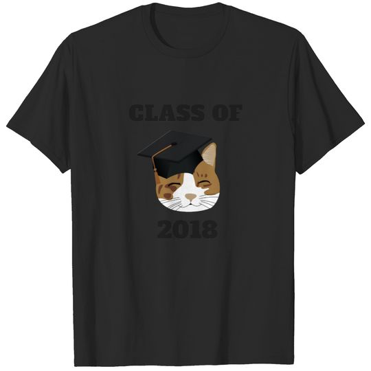 Graduation Class Of 2018 Funny Novelty Cat T-shirt