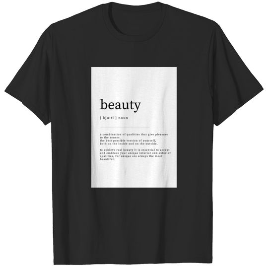 Beauty Definition Dictionary Art Print T-shirt