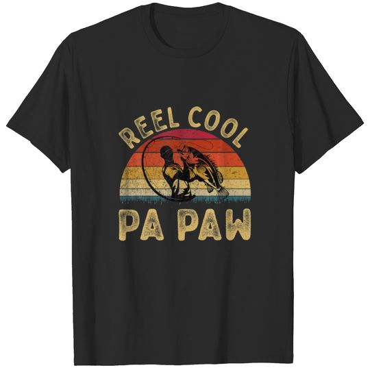 Mens Vintage Reel Cool Pa Paw Funny Pa Paw Fathers T-shirt