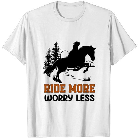 Animals horses equestrian riding T-shirt
