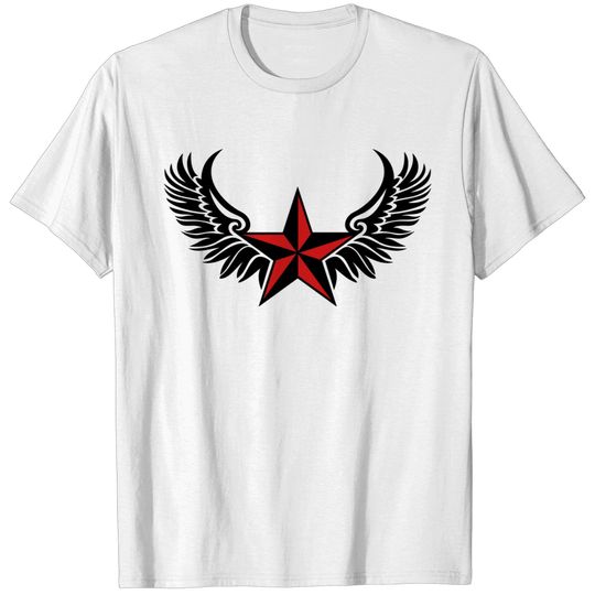 Nautical Star Wings, Tattoo Style, Protection Sign T-shirt