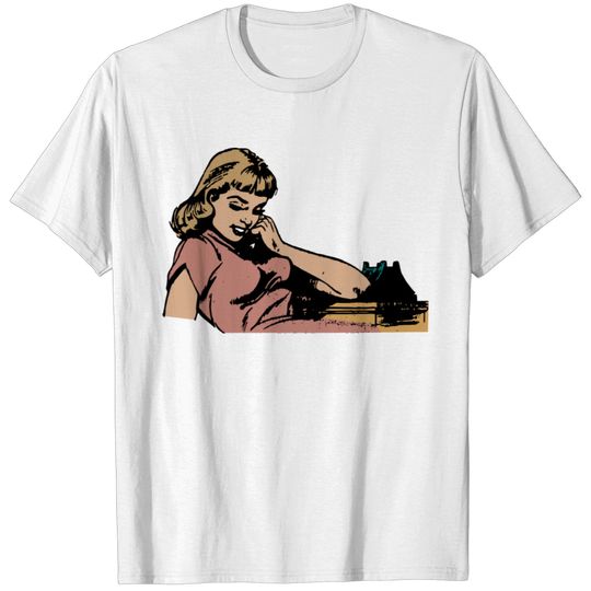 Woman on phone T-shirt