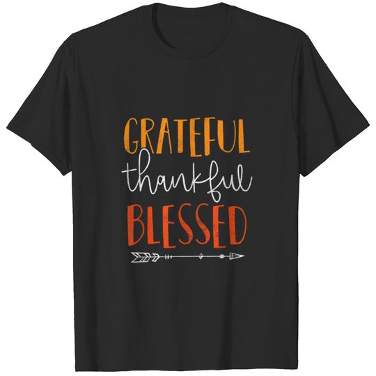 Cute Grateful Thankful Blessed Thanksgiving Gift Top T-Shirts