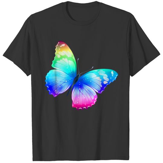 Large Transparent Multi Color Butterfly T-shirt