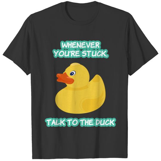 Funny Programmer Talk To The Duck design T-shirt