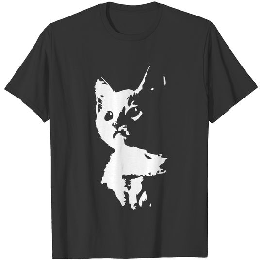 Cat drawing painted silhouette drawn T-shirt