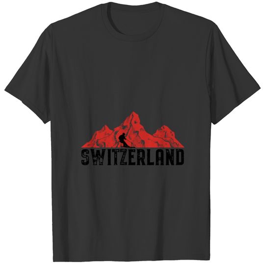 Skiing Switzerland | Ski skiers holiday gifts T-shirt