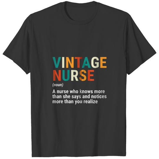 Vintage Nurse Definition Funny Retro Vintage Nursi T-shirt