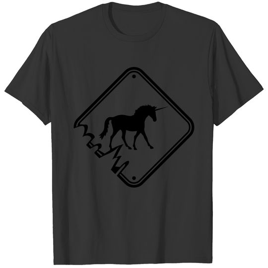 unicorn horse magical dangerous aggressive warning T-shirt