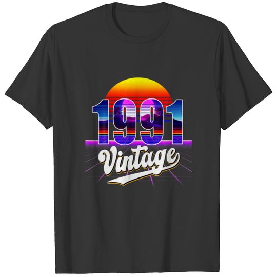 Vintage 1991 Retro 30Th Birthday Vaporwave 30'S St T-shirt