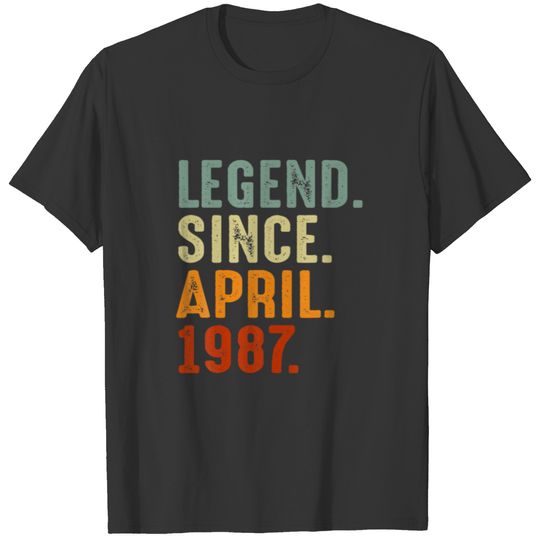 Legend Since April 1987 Vintage Men Women 35Th Bir T-shirt