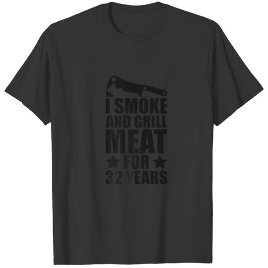 Mens Grilling Enthusiastic - 32Nd Birthday - Smoke T-shirt