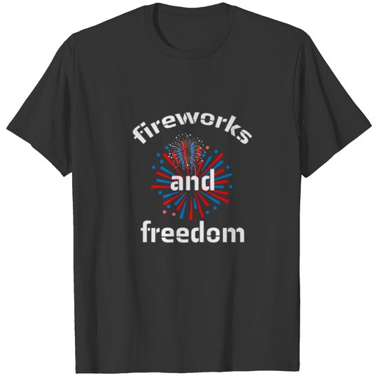 Summer July 4Th Fireworks Freedom Americana Red Wh T-shirt